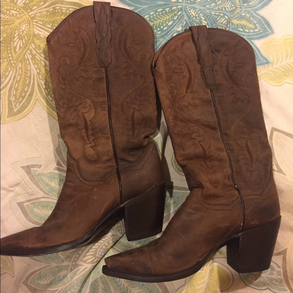 Dan Post brown western leather boots size 6.5